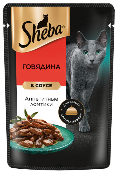 Sheba Cat Wet Food Beef pate Pouch 75 g
