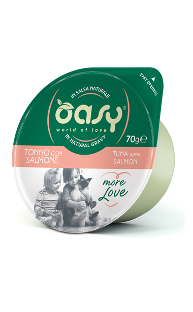 Oasy Wet PetFood for Adult Cats MORE LOVE Tuna with Salmon 70 g