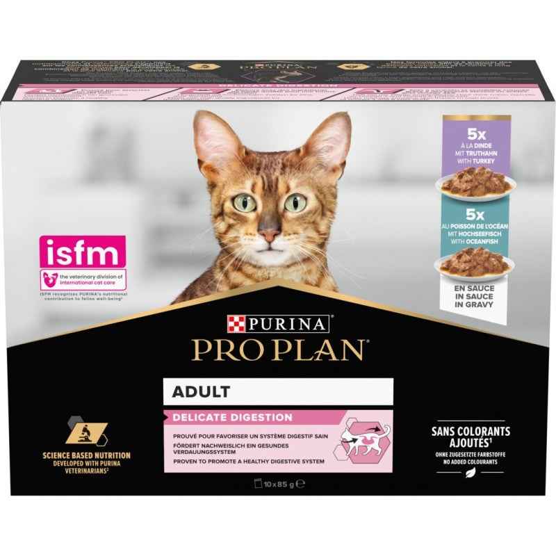 PURINA PRO PLANDelicate Turkey and Oceafish in Gravy Sachets Pack 10*85g