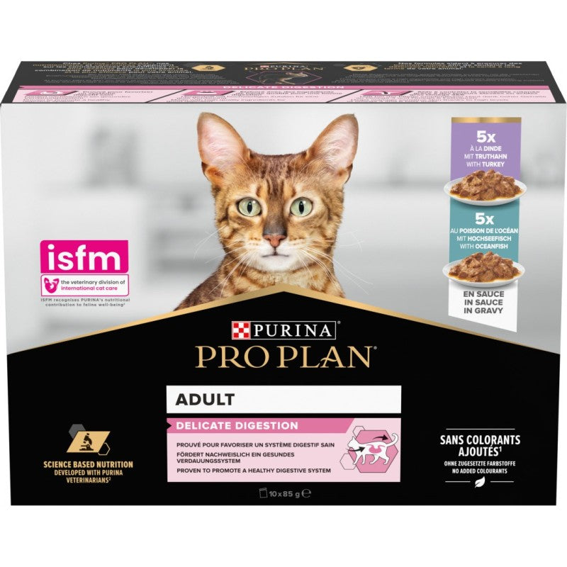 PURINA PRO PLANDelicate Turkey and Oceafish in Gravy Sachets Pack 10*85g