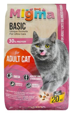 Migma Basic Adult Cat Dry Food – 30% Protein Formula 20k