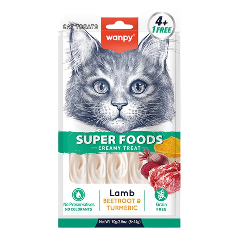 Wanpy Super Foods Creamy Treat Lamb Beetroot Turmeric 5x14g pack Egypt