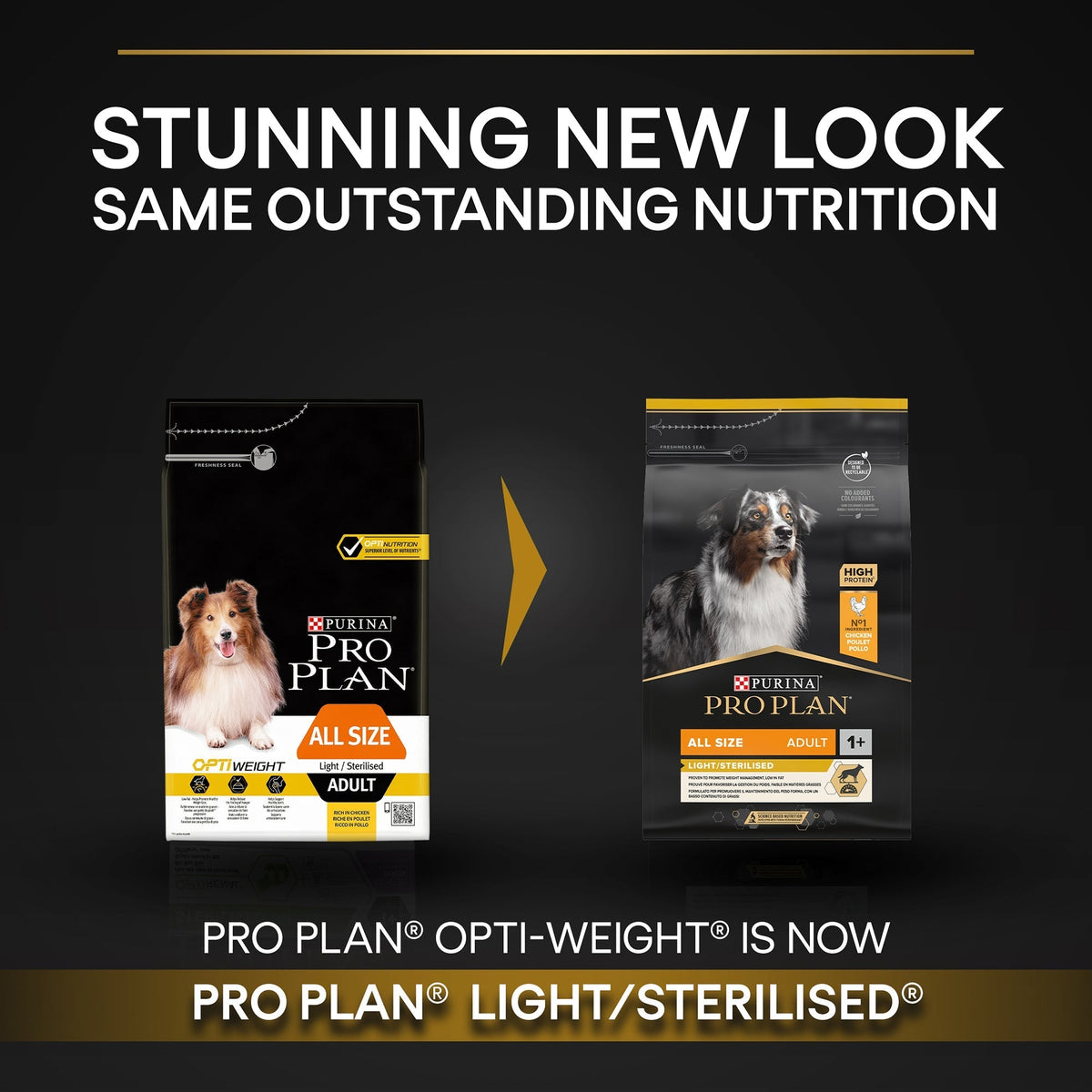 PURINA PRO PLANAll Sizes Adult Light / Sterilised with OPTIWEIGHT®, Rich in Chicken Dry Dog Food - 3 KG