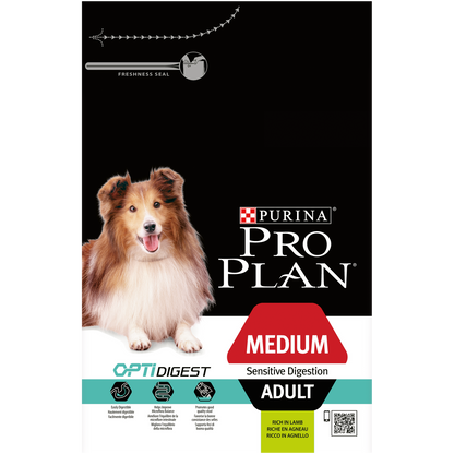 PURINA PRO PLANDog Medium Adult Sensitive Digestion with OPTIDIGEST® Rich in Lamb Dry Dog Food - 3 KG
