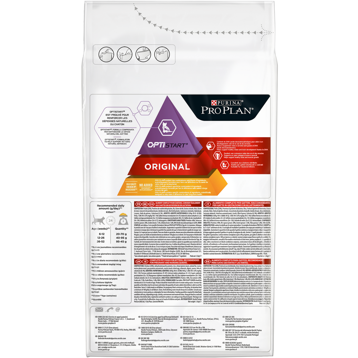 PURINA PRO PLANOriginal Kitten 1-12 months Rich in chicken - 1.5 KG
