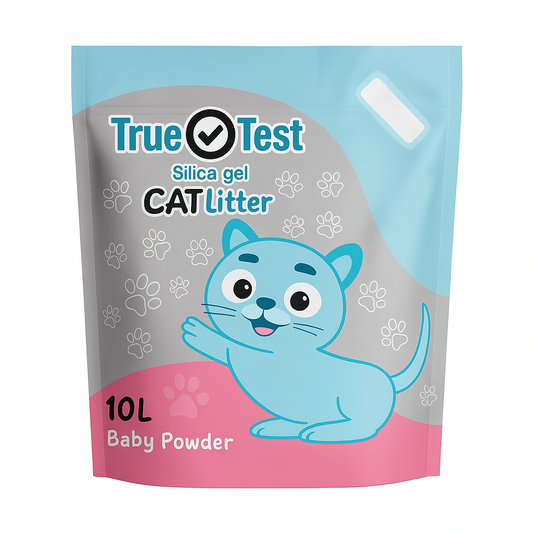 True Test Silica Gel Crystal Cat Litter – Baby Powder Scent (10L)