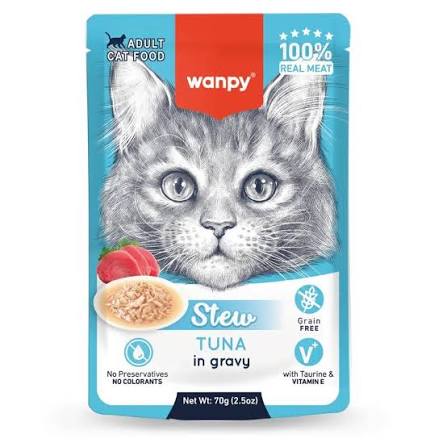 Wanpy Stew Adult Wet Cat Food Tuna in Gravy 70g Pouch Egypt