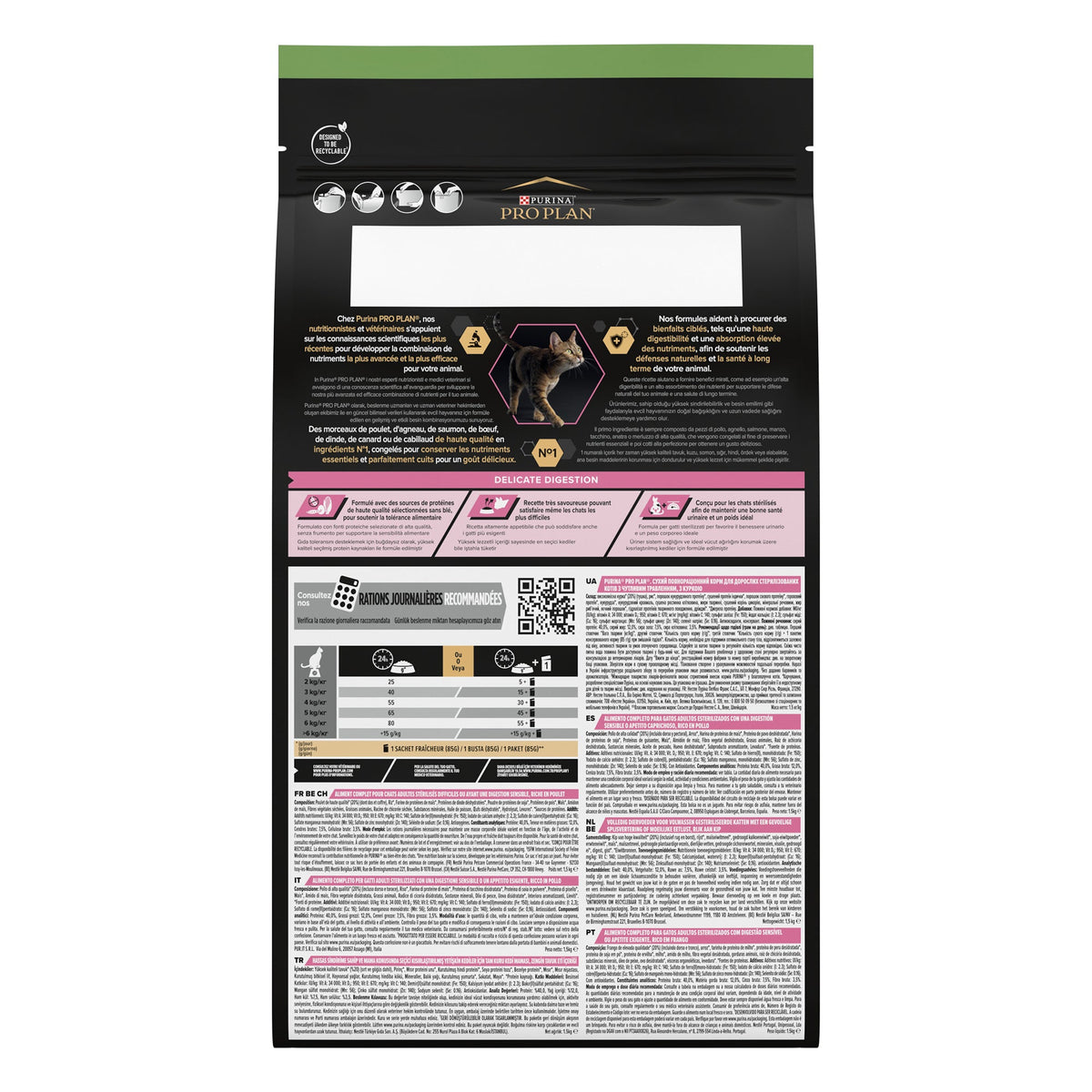 PURINA PRO PLANSterilised Adult DELICATE DIGESTION, Rich in Chicken 3 KG