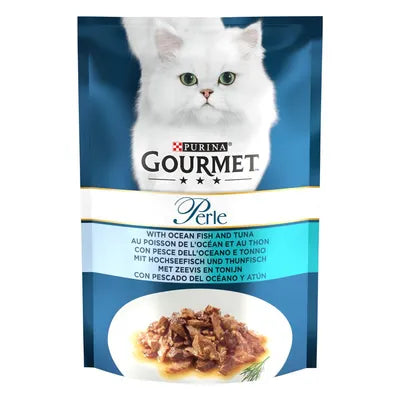 Purina Gourmet Perle With Ocean Fish and Tuna Wet Cat Food 85g Pouch Egypt