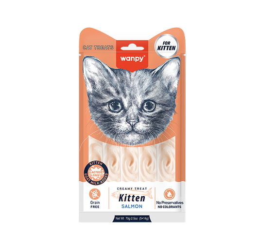 Wanpy Creamy Lickable Kitten Treat Salmon 5x14g pack Egypt