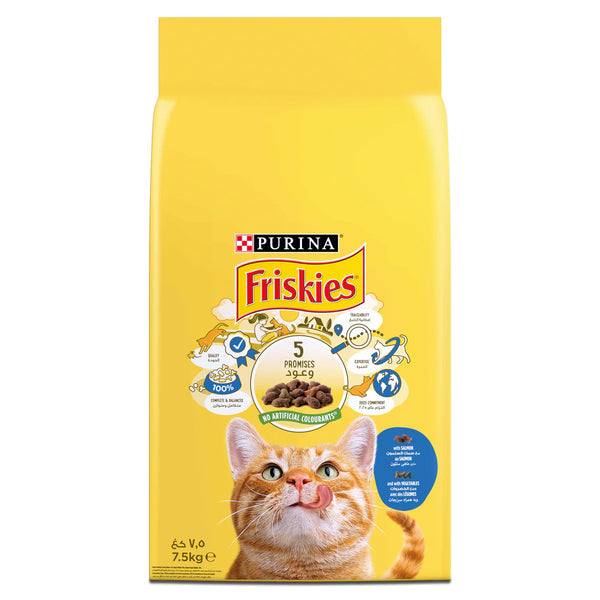 Friskies Salmon &amp; Vegetables Cat Dry Food – 7.5Kg