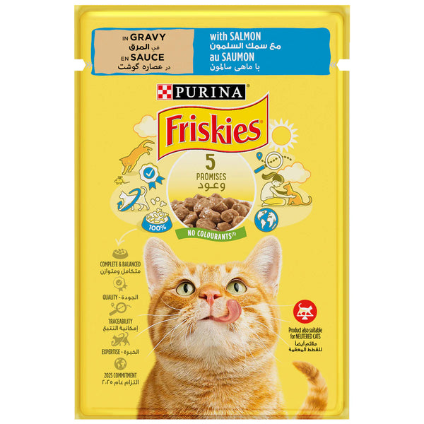 Friskies Salmon Chunks in Gravy Wet Cat Food 85g