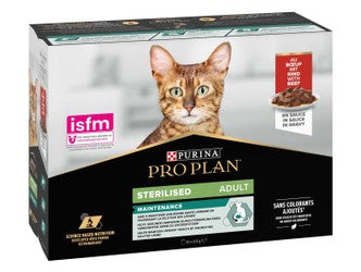 PURINA PRO PLANsterilized adult cats Beef Sachets Pack 10*85g
