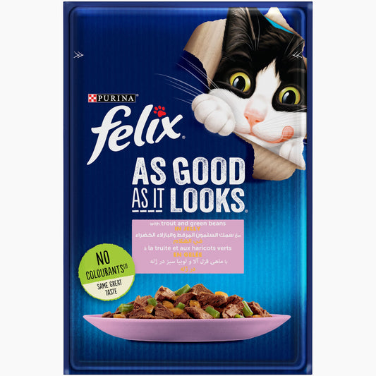 PURINA FELIX As Good as it Looks | w/ Trout & Green Bean 85g