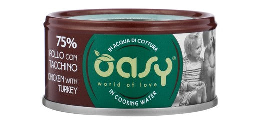 Oasy Wet PetFood for Adult Cats MORE LOVE Chicken with Turkey 70 g