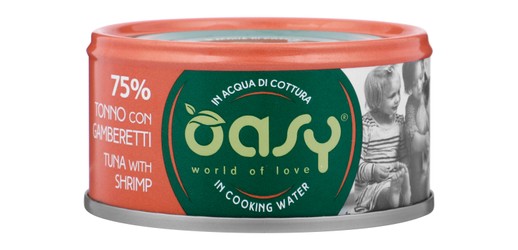 Oasy Wet PetFood for Adult Cats MORE LOVE Tuna with Shrimp 70 g