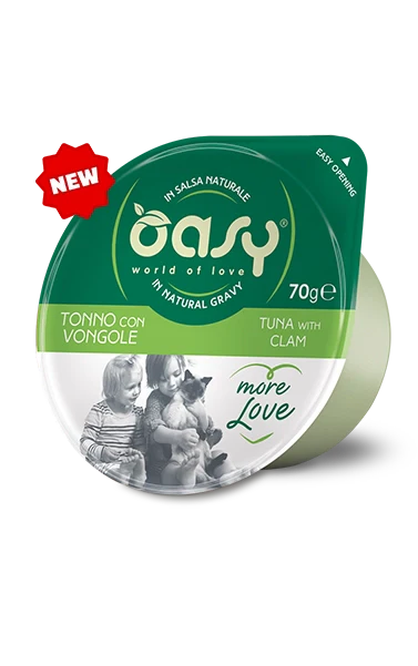 Oasy Wet PetFood for Adult Cats MORE LOVE Tuna with Clam 70 g