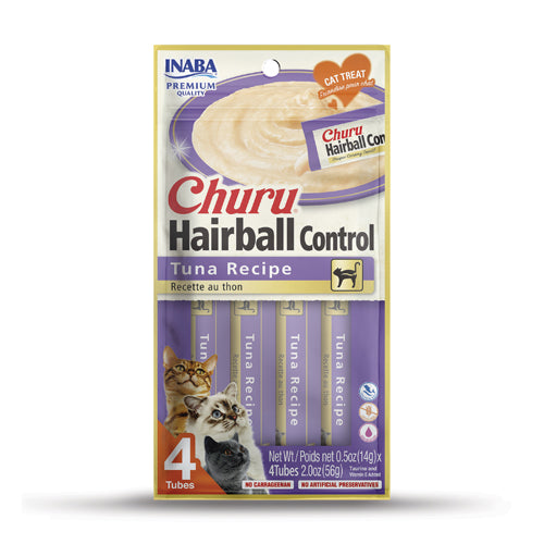 INABA CHURU HAIRBALL CONTROL CHICKEN RECIPE CAT TREAT (2.0OZ (0.5OZ X