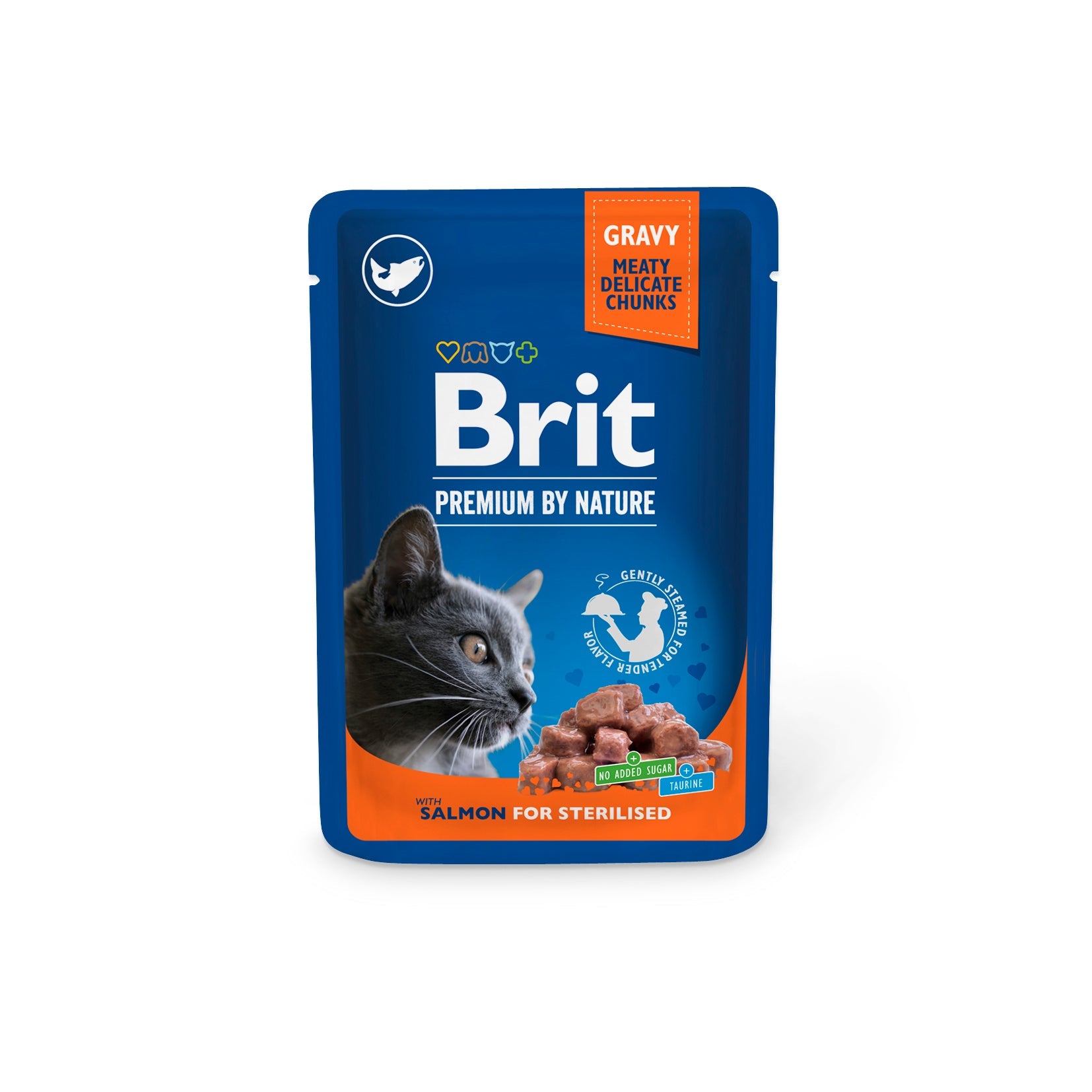 Chunks in Gravy with Salmon for Sterilised Cats 100g