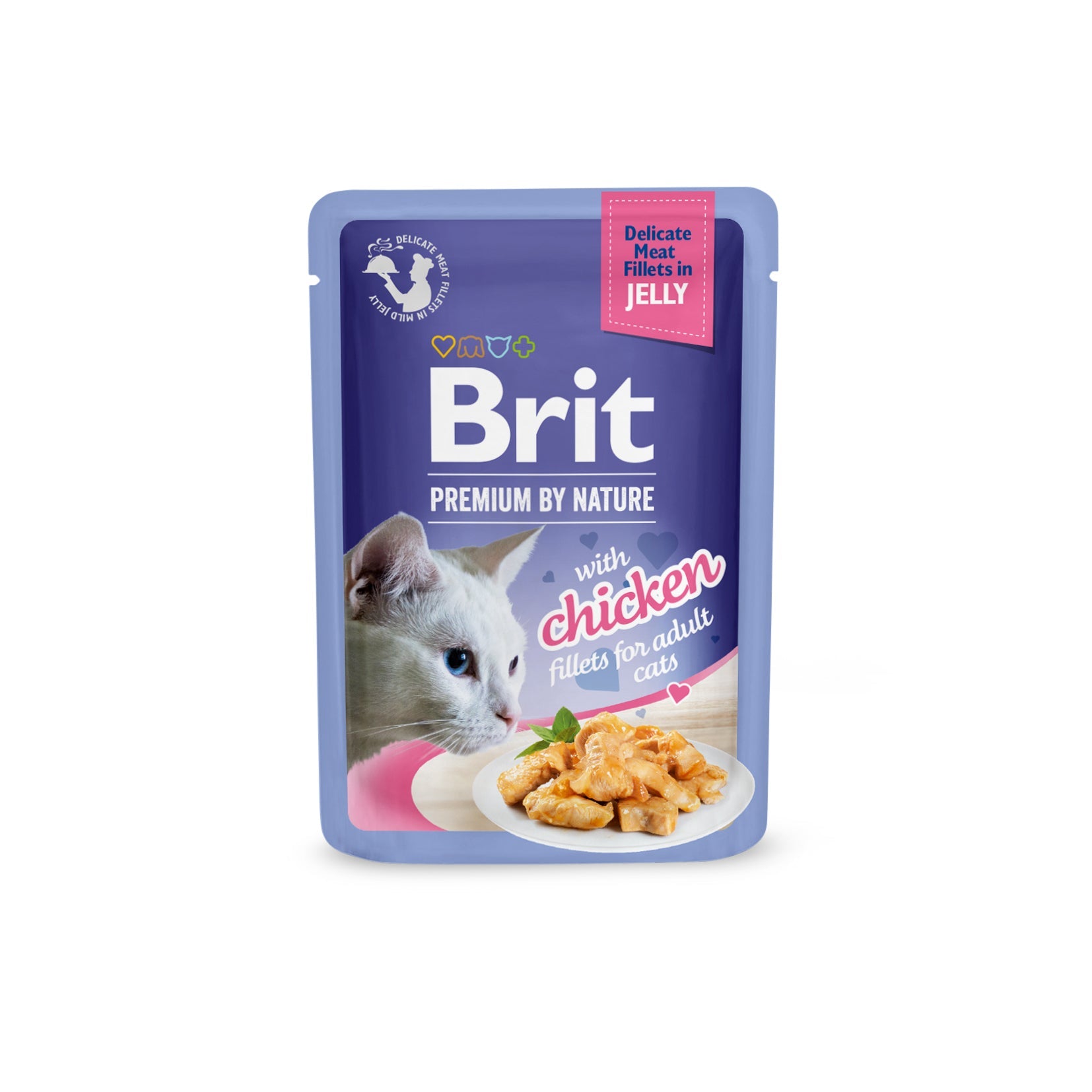 Brit Premium Cat Pouch with Chicken Fillets in Jelly for Adult Cats 85