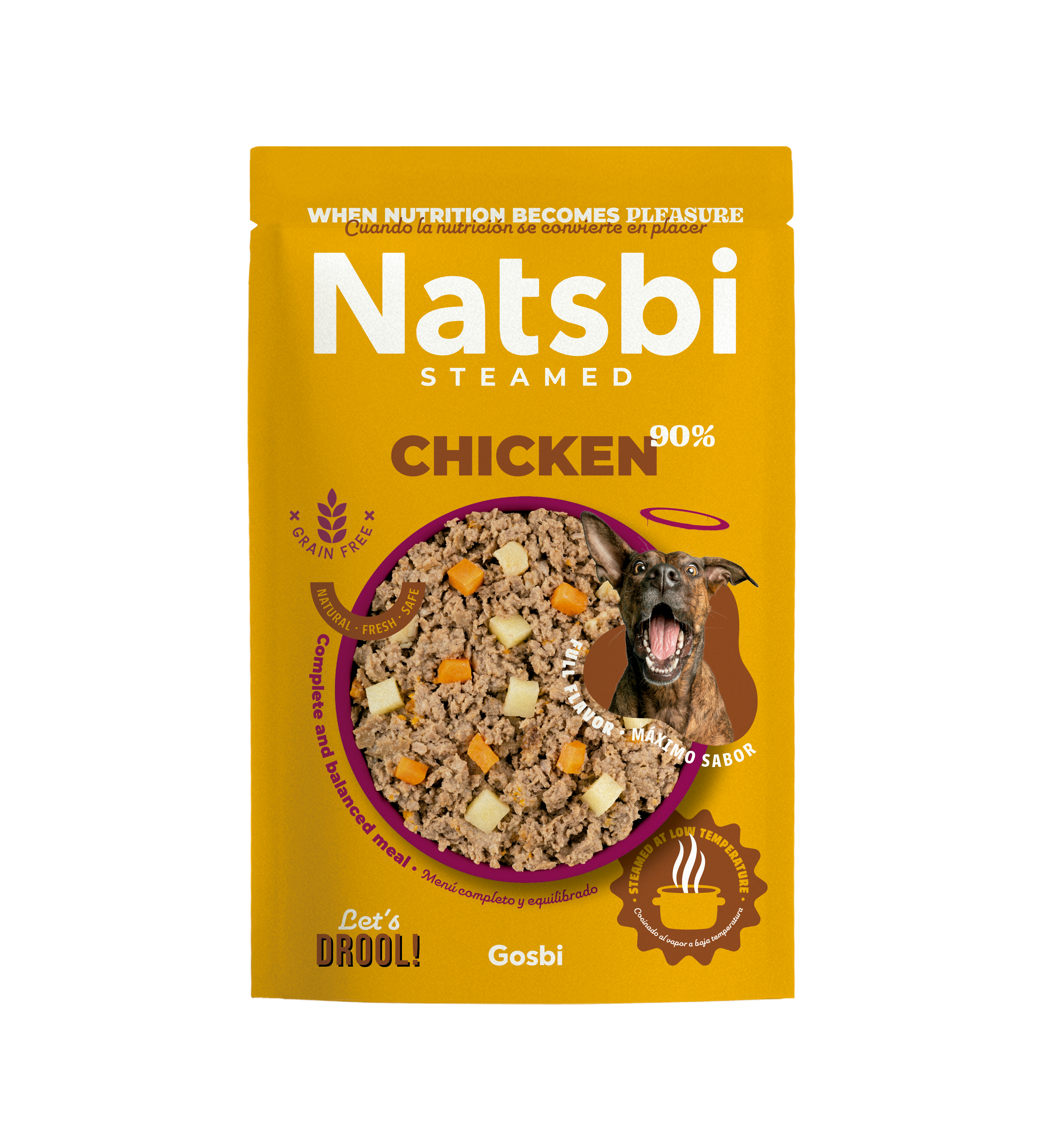 A complete, soft, and moist meal for your four-legged buddy. Natsbi Steamed Chicken Dogs 200g is a delicious steamed chicken meal specially prepared to provide energy and stimulate your dog better than ever. Features and Benefits of Natsbi Steamed Chicken Dogs 200g Rich in protein; 90% fresh chicken. It makes the meal