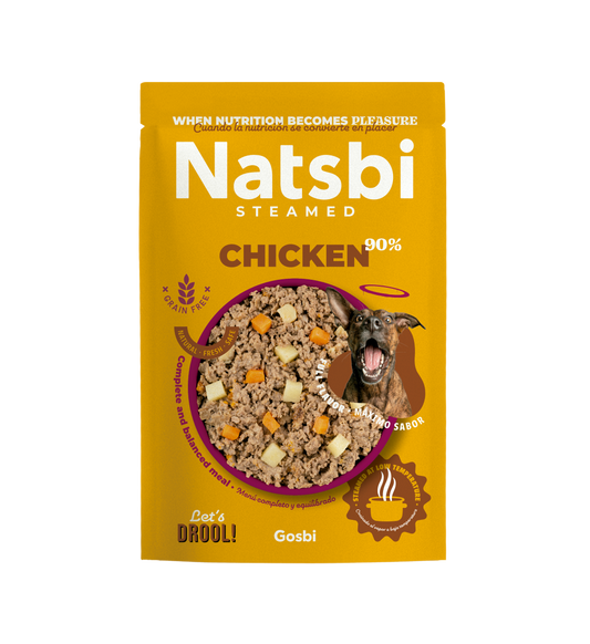 A complete, soft, and moist meal for your four-legged buddy. Natsbi Steamed Chicken Dogs 200g is a delicious steamed chicken meal specially prepared to provide energy and stimulate your dog better than ever. Features and Benefits of Natsbi Steamed Chicken Dogs 200g Rich in protein; 90% fresh chicken. It makes the meal