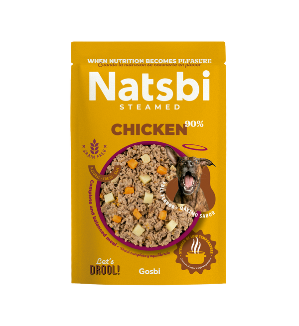 A complete, soft, and moist meal for your four-legged buddy. Natsbi Steamed Chicken Dogs 200g is a delicious steamed chicken meal specially prepared to provide energy and stimulate your dog better than ever. Features and Benefits of Natsbi Steamed Chicken Dogs 200g Rich in protein; 90% fresh chicken. It makes the meal