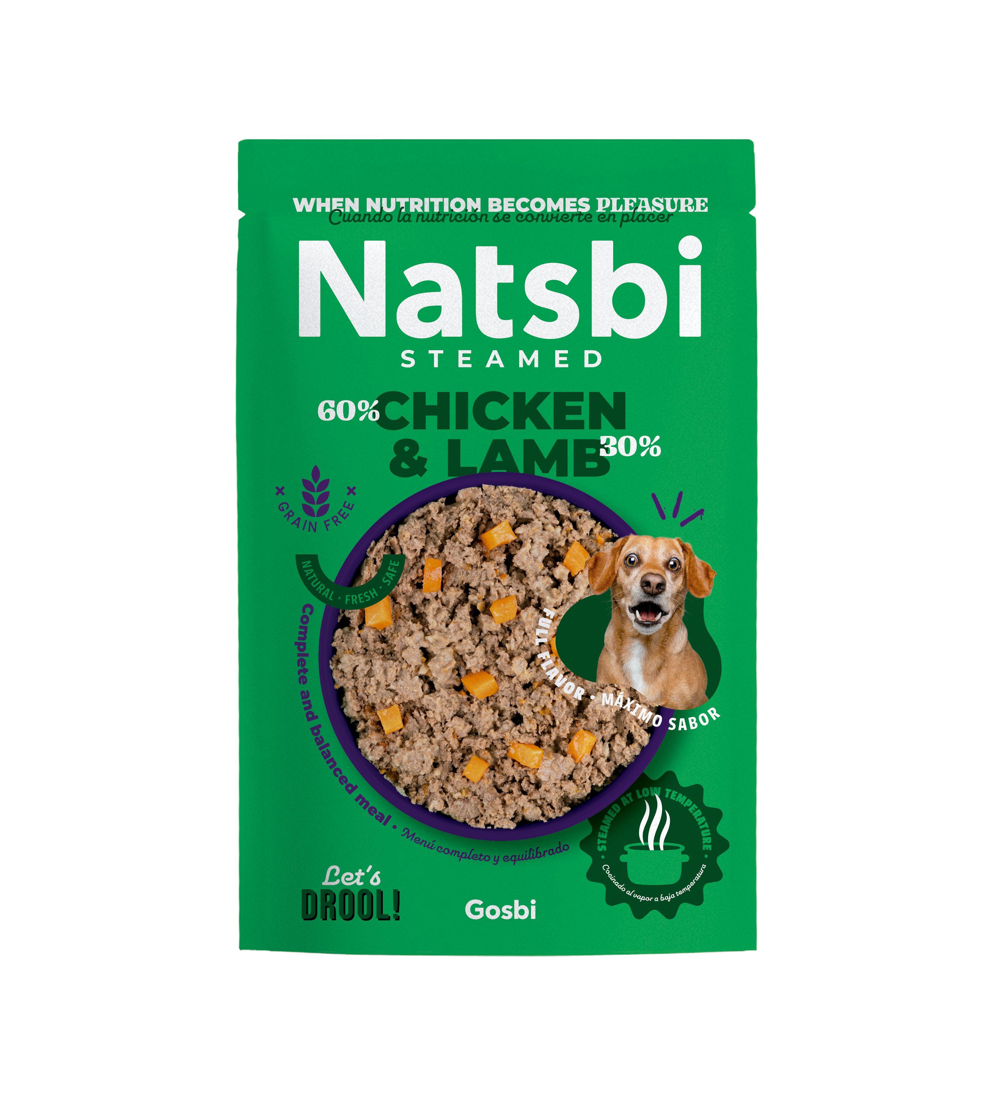 Keeping your dog stimulated and satisfied is not challenging anymore. With Natsbi Steamed Chicken&amp;Lamb Dogs 200g that offers a moist, delicious meal