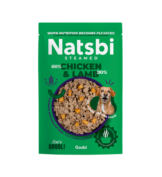 Keeping your dog stimulated and satisfied is not challenging anymore. With Natsbi Steamed Chicken&amp;Lamb Dogs 200g that offers a moist, delicious meal