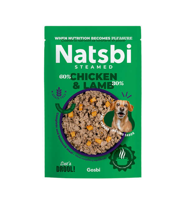 Keeping your dog stimulated and satisfied is not challenging anymore. With Natsbi Steamed Chicken&amp;Lamb Dogs 200g that offers a moist, delicious meal