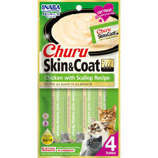 Inaba Churu Skin and Coat Care Chicken with Scallop Treat for Cat 14 g