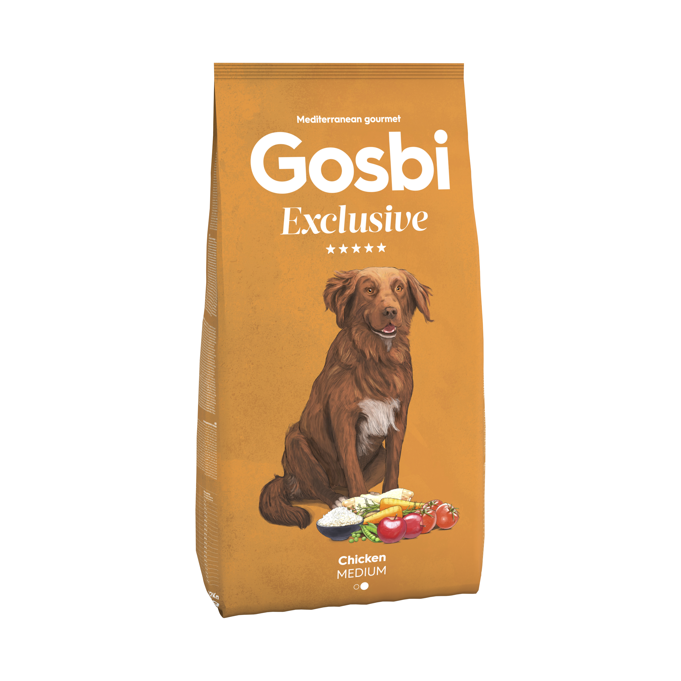 natural ingredients, guaranteeing superior digestibility and optimal nutritional values that strengthen the dog’s health and well-being with Gosbi Exclusive Chicken Medium 3kg