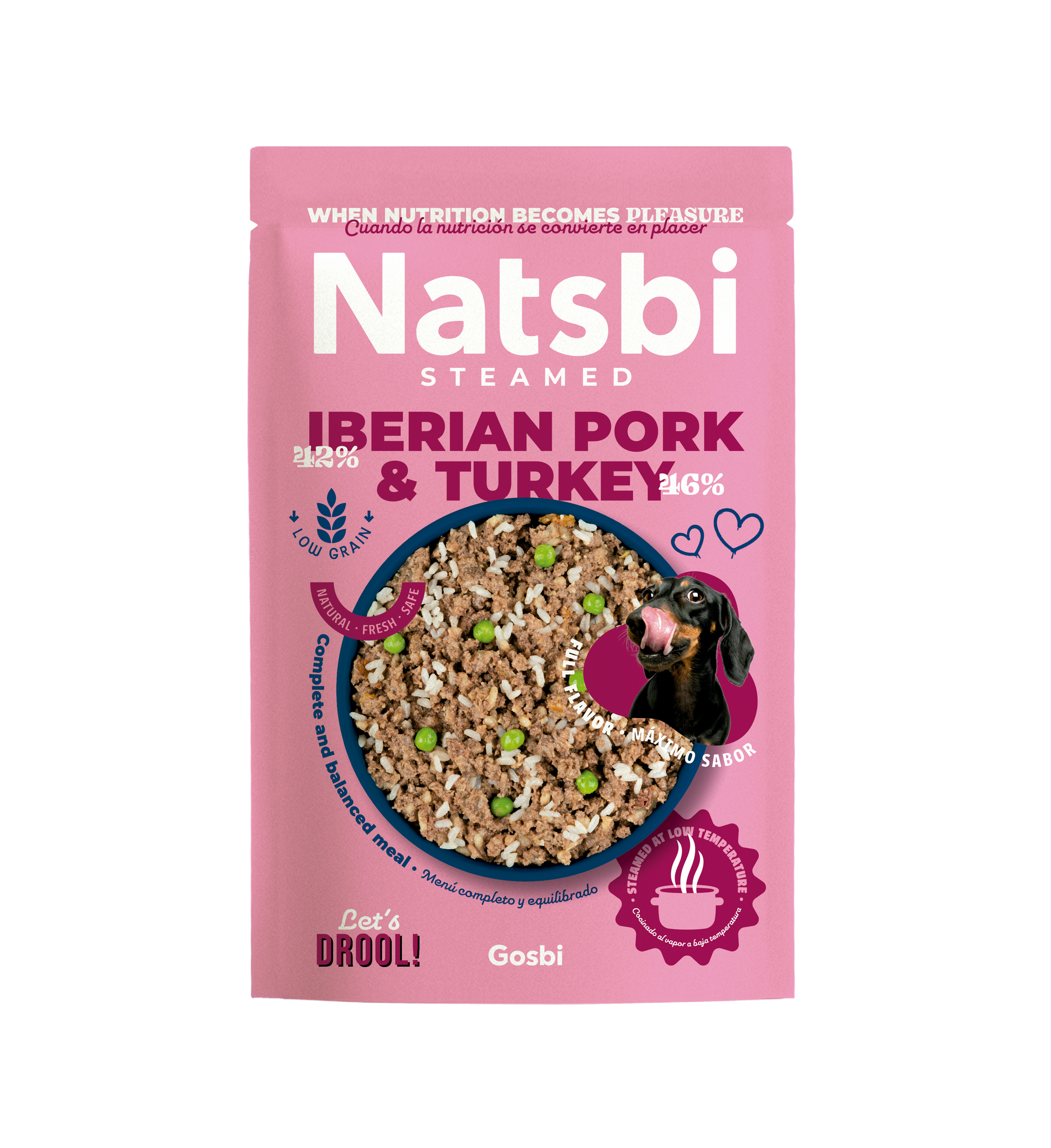 The soft, moist consistency you look for is available now in this complete meal. Gosbi Natsbi Iberian Pork&Turkey Dogs 200g is a tasty blend of meats with a moderate energy content to stimulate your dog better than ever.&nbsp;