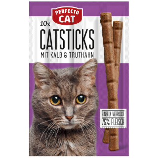 Perfecto Cat 10 cat sticks with veal & turkey 50g