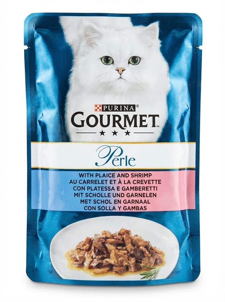 Purina Gourmet Perle With Plaice and Shrimp Wet Cat Food 85g Pouch Egypt