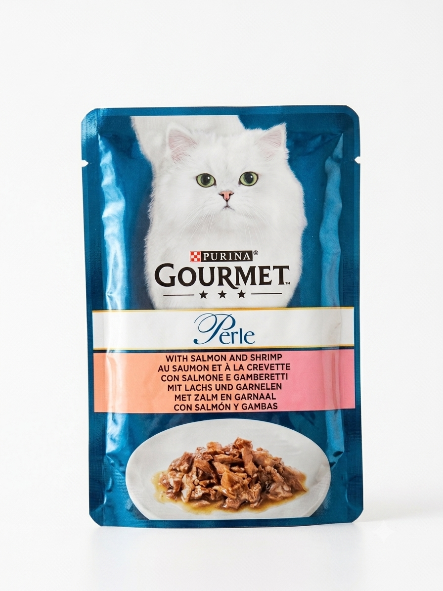 Purina Gourmet Perle With Salmon and Shrimp Wet Cat Food 85g Pouch Egypt
