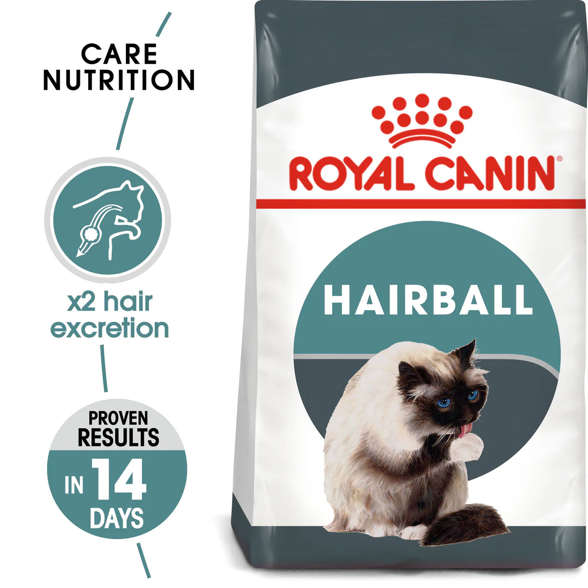 Reduce hairballs and support digestion with Royal Canin Hairball Care cat food in Egypt. Proven results in just 14 days for a healthier, happier cat.