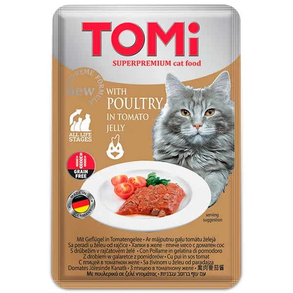 Tomi Pouch Poultry in Tomato Jelly Cat 100g