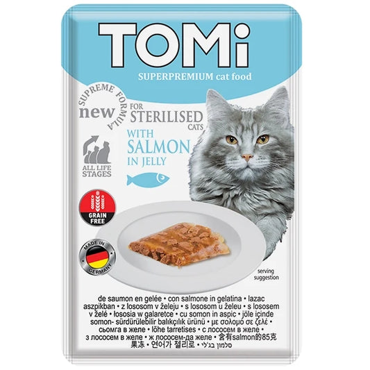 Tomi Pouch Sterilised Salmon in Jelly Cat 85g