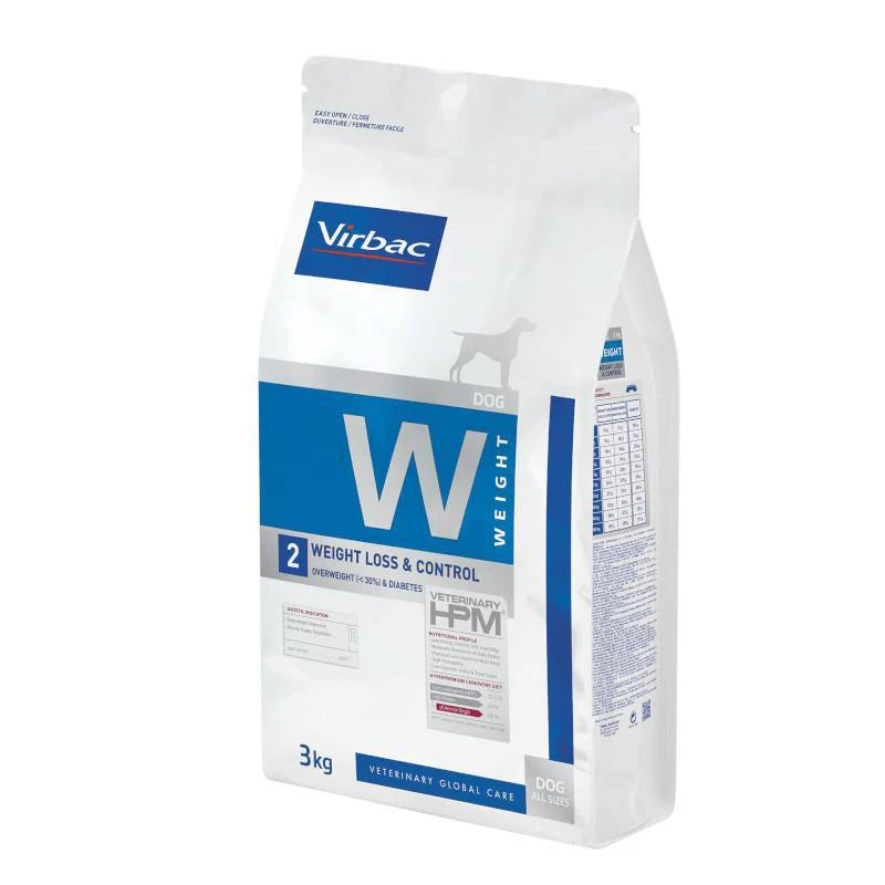 Virbac Veterinary HPM Dog Weight Loss and Diabetes W2 3kg bag - Clinical Diet for Overweight Dogs Egypt