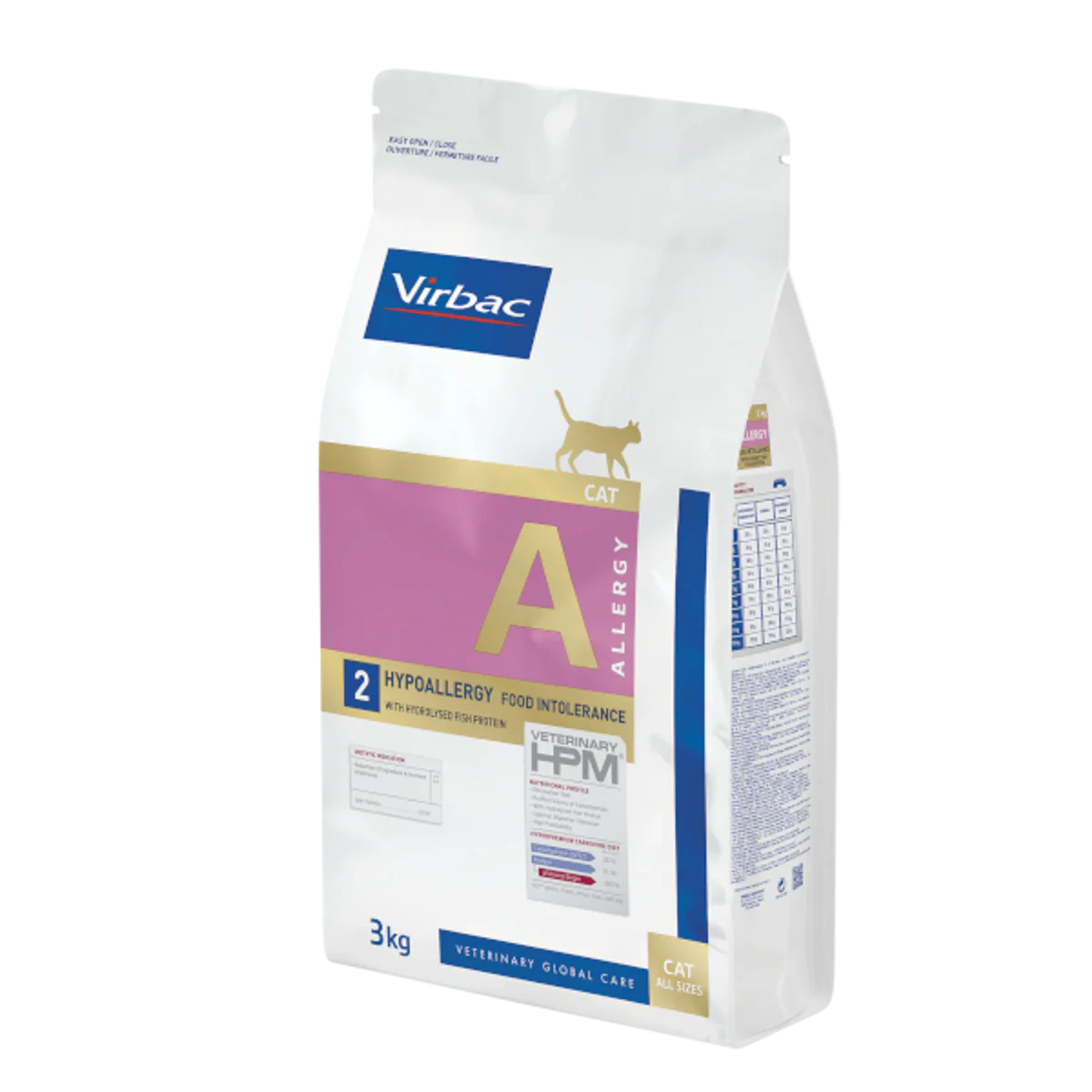 Virbac Veterinary HPM Cat Allergy A2 - Hypoallergy Food Intolerance - 3kg
