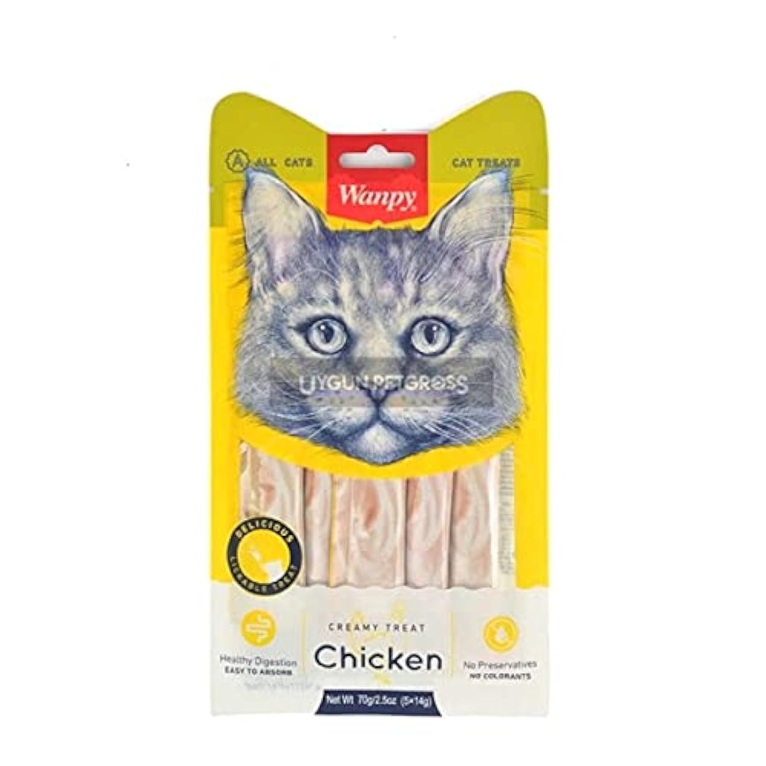 Wanpy Creamy Lickable Cat Treat Chicken 5x14g pack Egypt