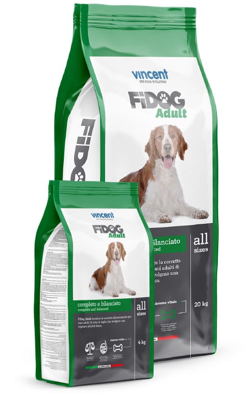 Vincent Fidog Adult Dry Dog Food 4kg and 20kg bags - Complete Nutrition for Moderately Active Dogs Egypt