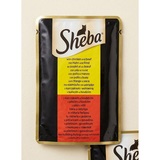 Sheba Wet Cat Food Pouch With Chicken and Beef 85g Egypt