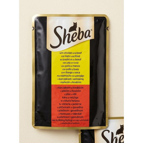 Sheba Wet Cat Food Pouch With Chicken and Beef 85g Egypt