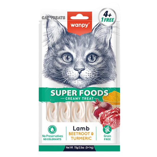 Wanpy Super Foods Creamy Treat Lamb Beetroot Turmeric 5x14g pack Egypt
