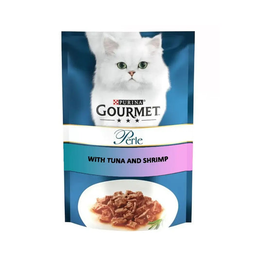 Purina Gourmet Perle With Tuna and Shrimp Wet Cat Food 85g Pouch Egypt