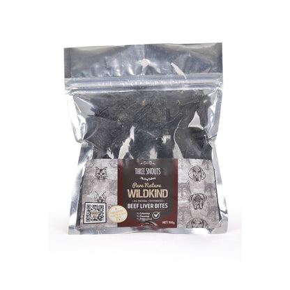 Three Snouts | Pure Nature WILDKIND Beef Liver Bites 100g