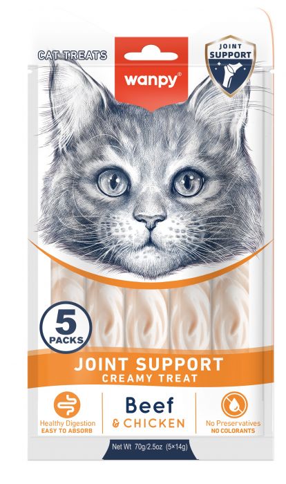 Wanpy Joint Support Creamy Cat Treat Beef and Chicken 5x14g pack Egypt