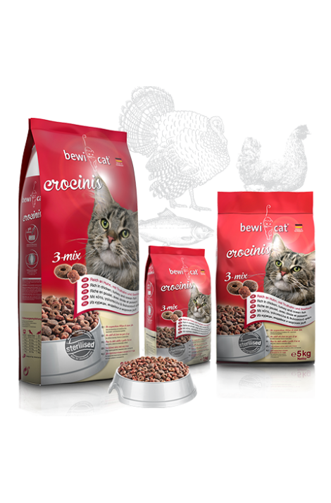 Bewi Cat food Crocinis 3-mix 20Kg